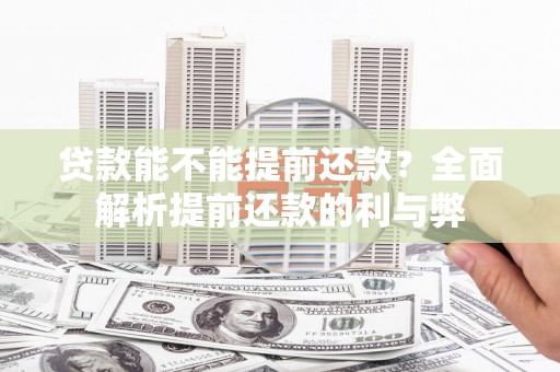 神湾贷款能不能提前还款？全面解析提前还款的利与弊