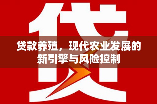 神湾贷款养殖，现代农业发展的新引擎与风险控制