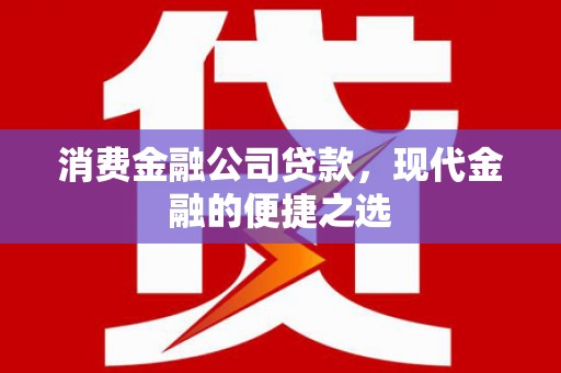 神湾消费金融公司贷款，现代金融的便捷之选
